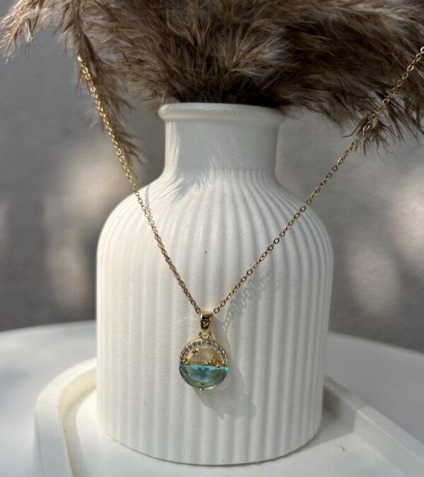 Blue Stone Moonstar Necklace